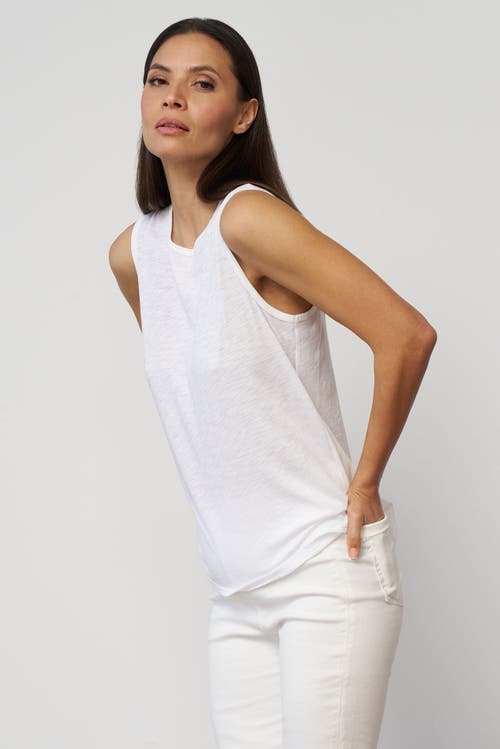 Franne Golde Slub Jersey Sleeveless Crewneck Tee