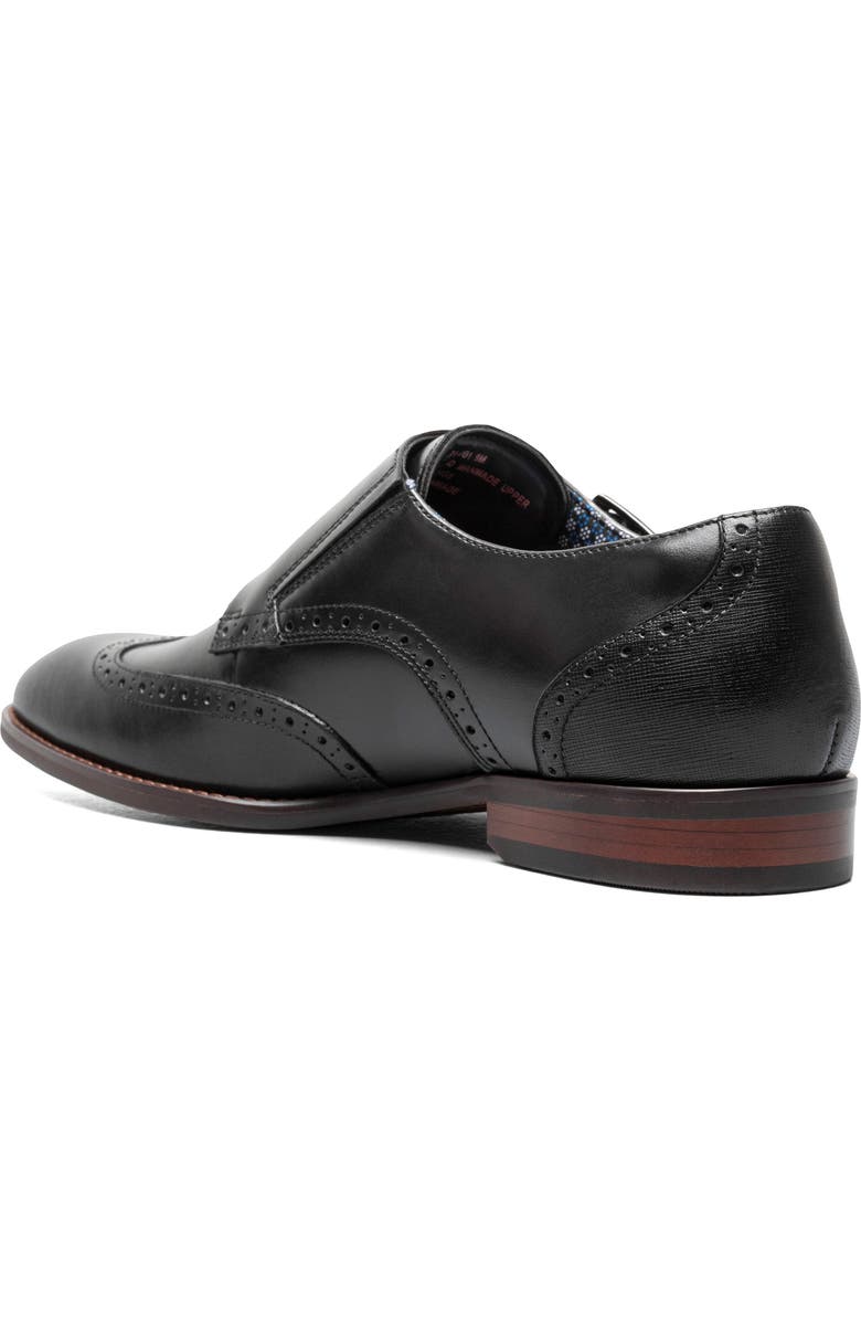 Stacy Adams Karson Wingtip Double Monk Strap Shoe, Alternate, color, Black