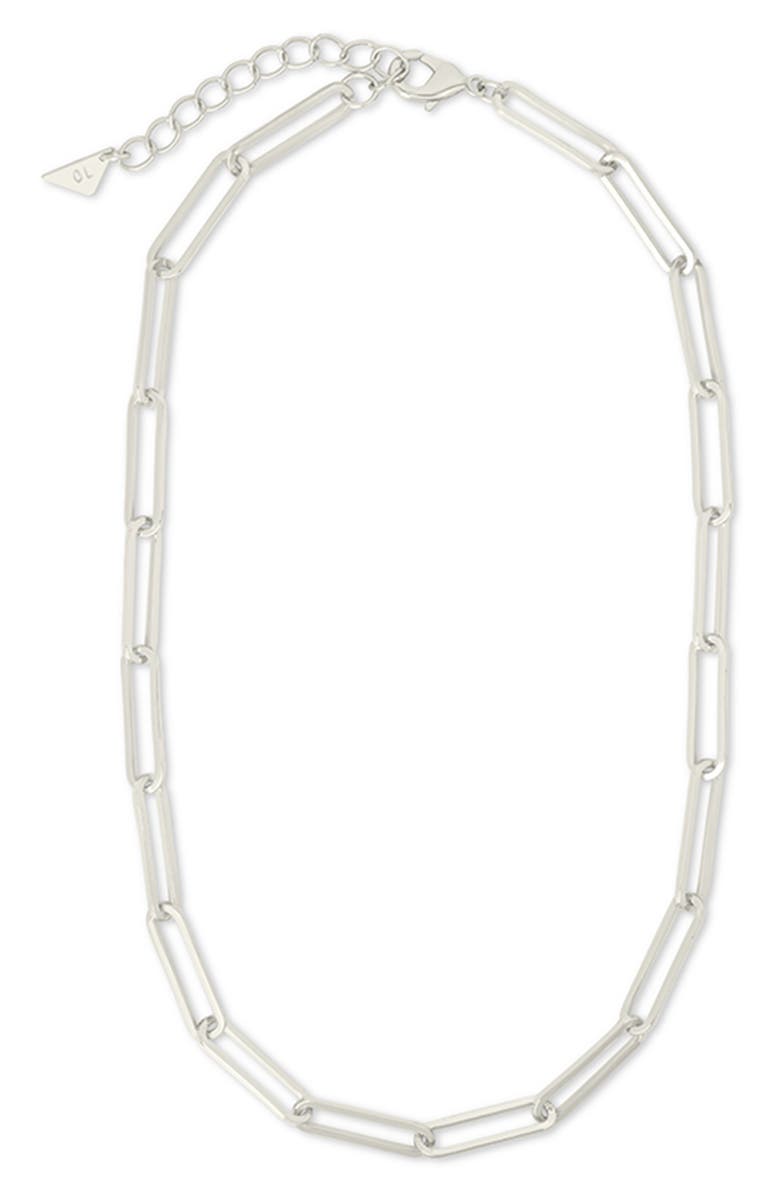 Sterling Forever Dorit Polished Long Paperclip Chain Necklace, Alternate, color, Silver