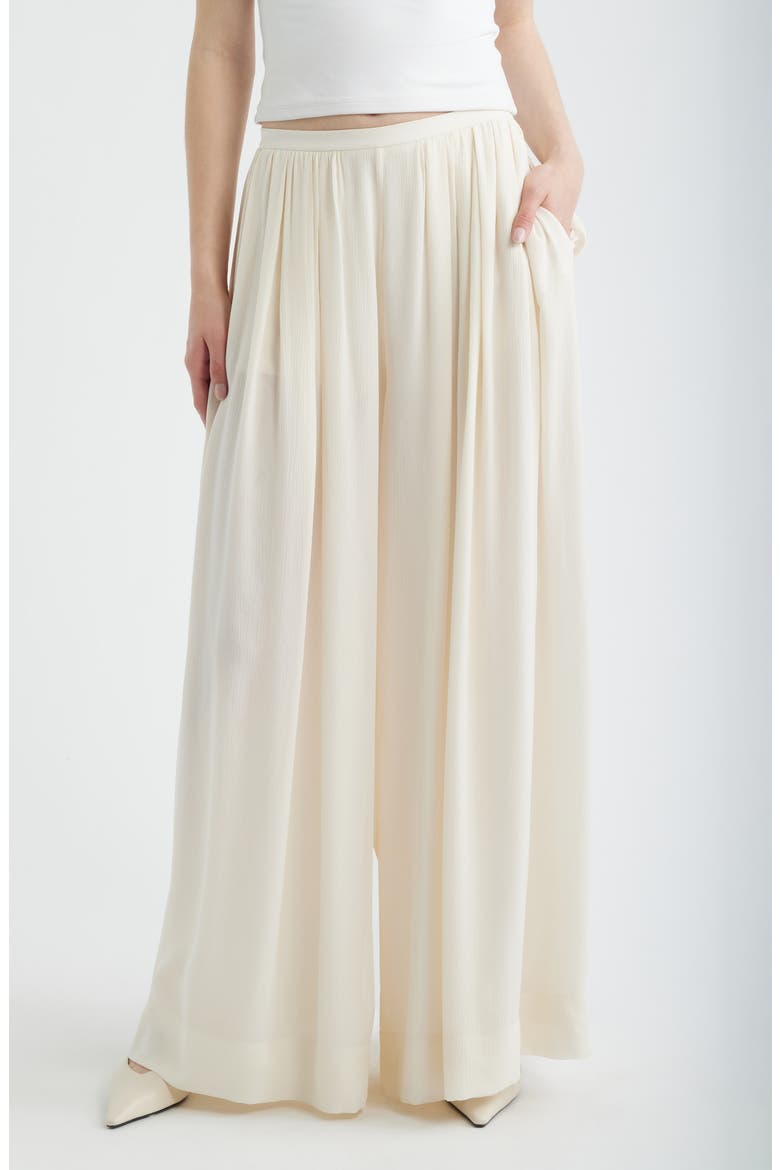 The Wave Silk Chiffon Pants, Main, color, CREAM