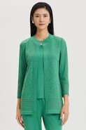 Ming Wang Heritage Burnout Medallion Knit Jacket