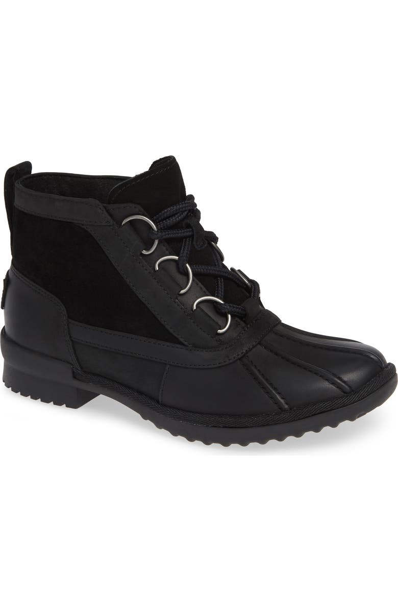 UGG<sup>®</sup> Heather Waterproof Lace-Up Bootie, Main, color,