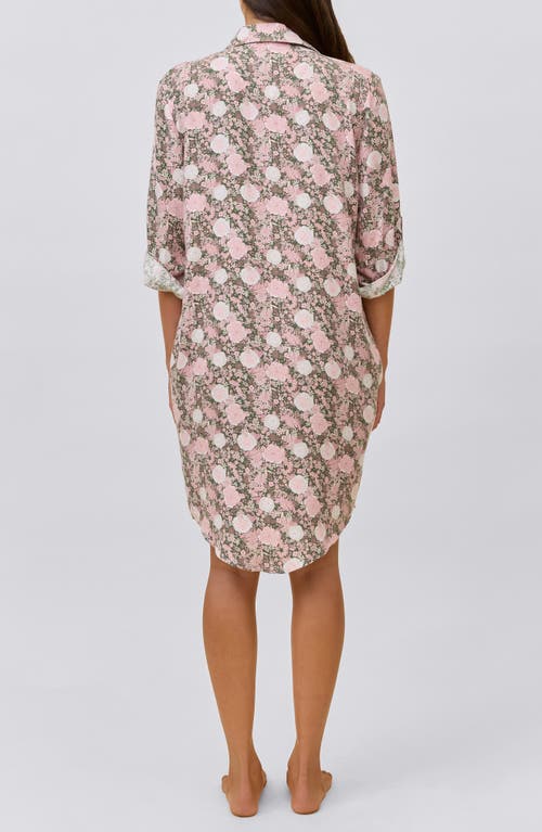 Papinelle Meribel Pleated Cotton Blend Nightgown In Pink