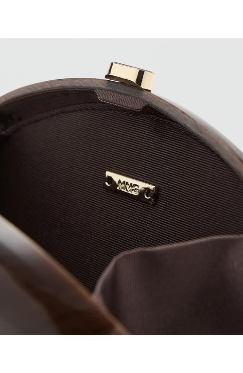 Mango Oval Frame Clutch In Brown