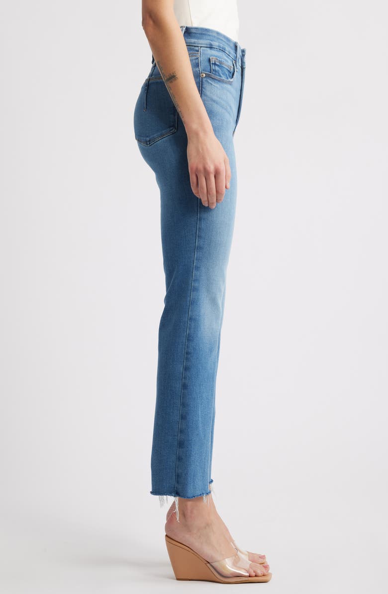 Good American Soft Tech Good Legs Raw Hem Straight Leg Jeans, Alternate, color, Indigo514