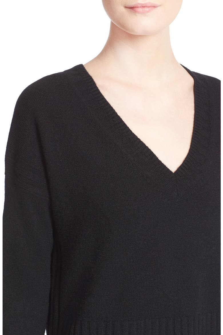 V-Neck Cashmere Sweater, Alternate, color, BLACK