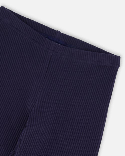 Deux Par Deux Ribbed Leggings In Blue