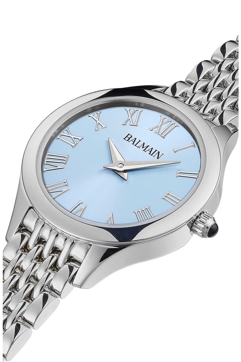 de Balmain Bracelet Watch, 25mm, Alternate, color, LIGHT BLUE/ STAINLESS STEEL