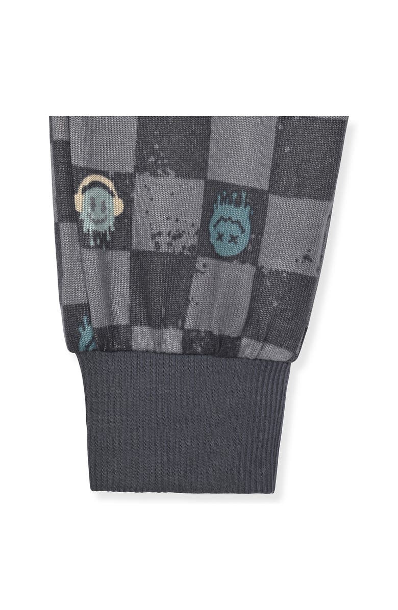 SLEEP ON IT Kids' Smiley Check Long Sleeve Pajamas, Alternate, color, Gray