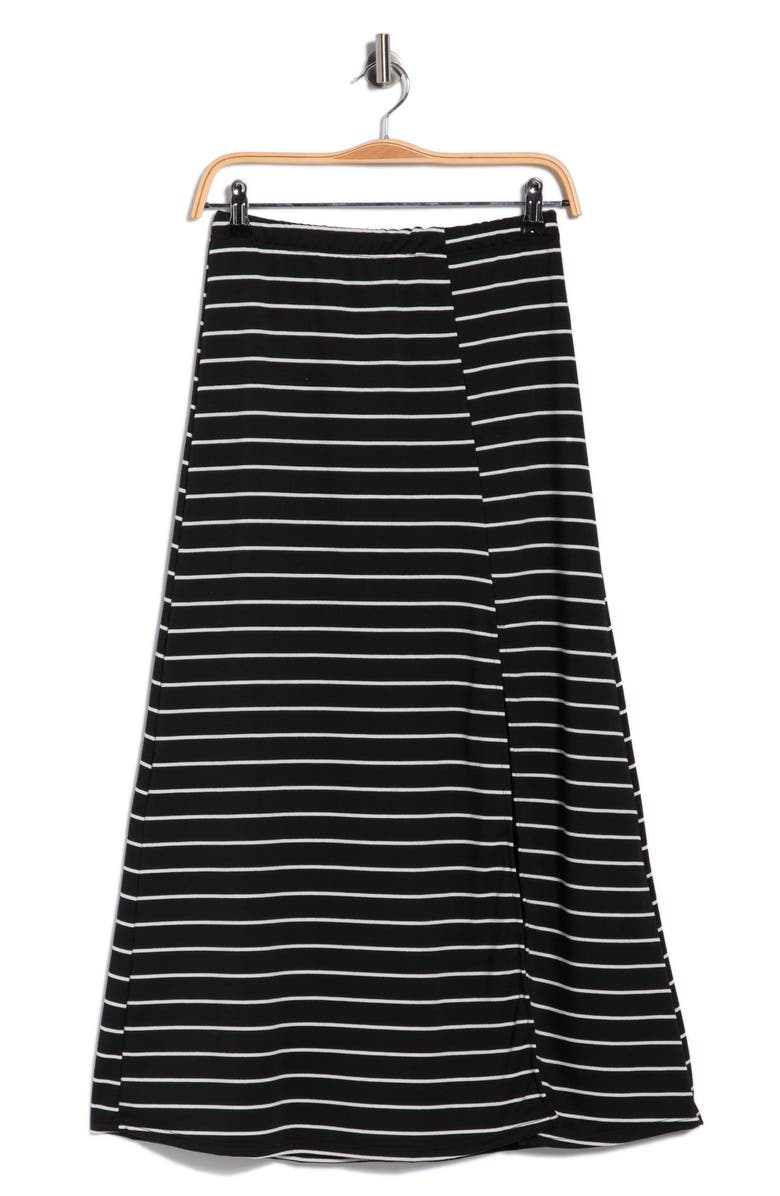 GO COUTURE Slit Maxi Skirt, Alternate, color, Black Stripe