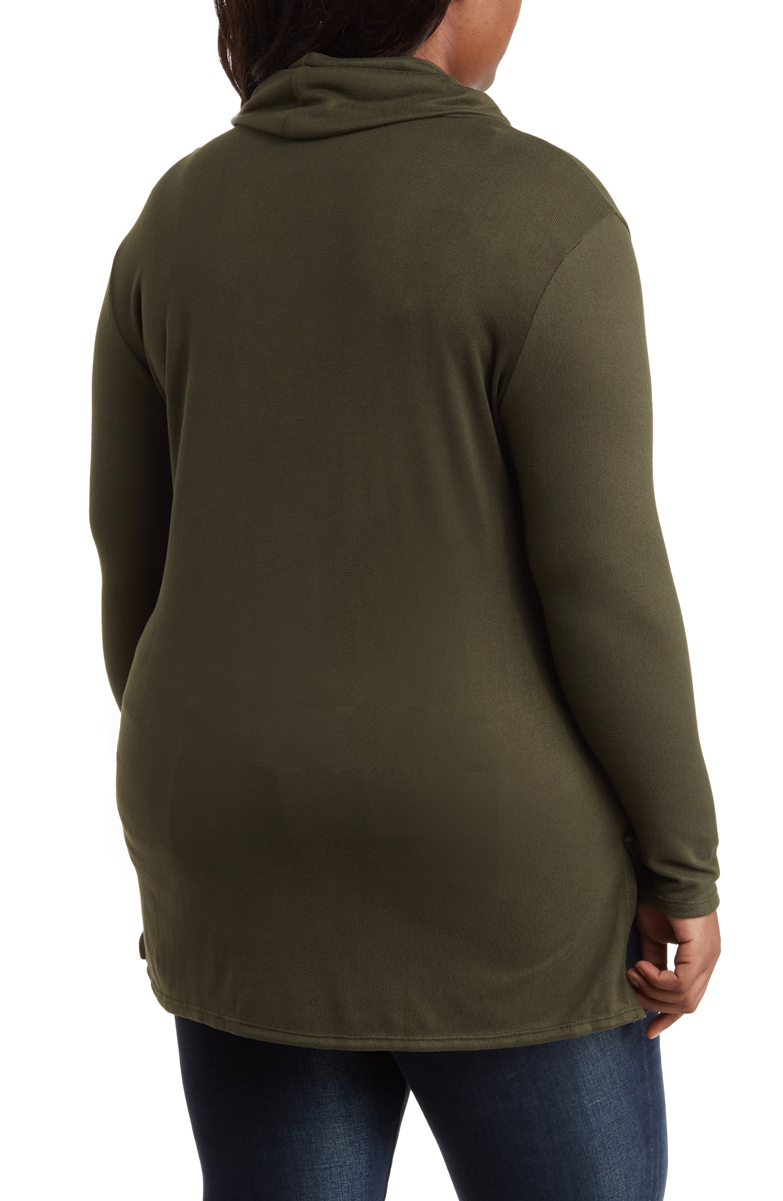 Cowl Neck High/Low Knit Sweater - image 4