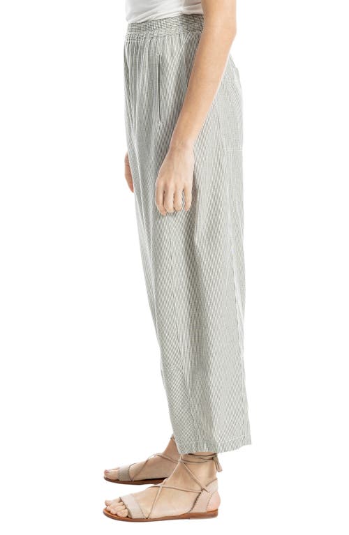 Max Studio Stripe Linen Blend Barrel Pants