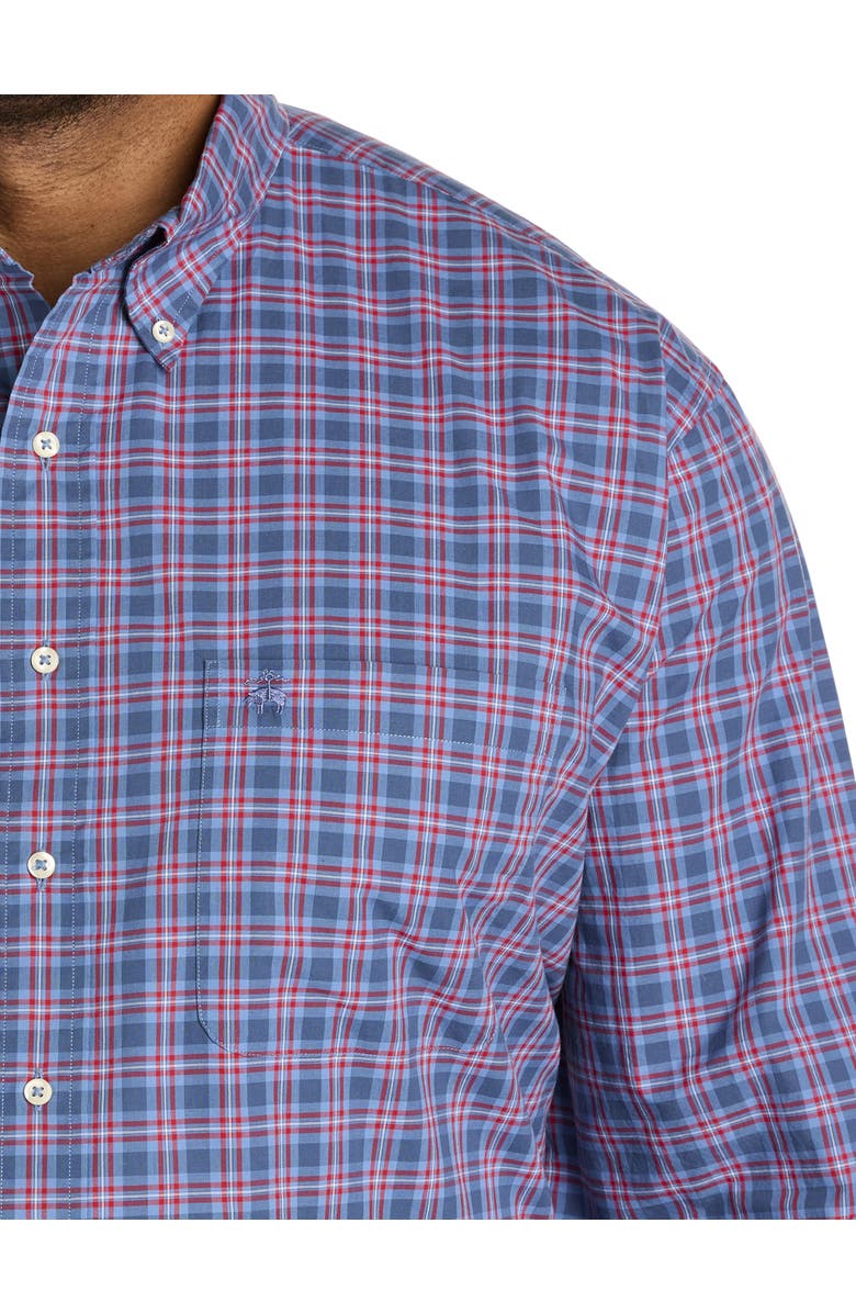 Brooks Brothers Big & Tall Check Poplin Sport Shirt, Alternate, color, Harbor Plaid
