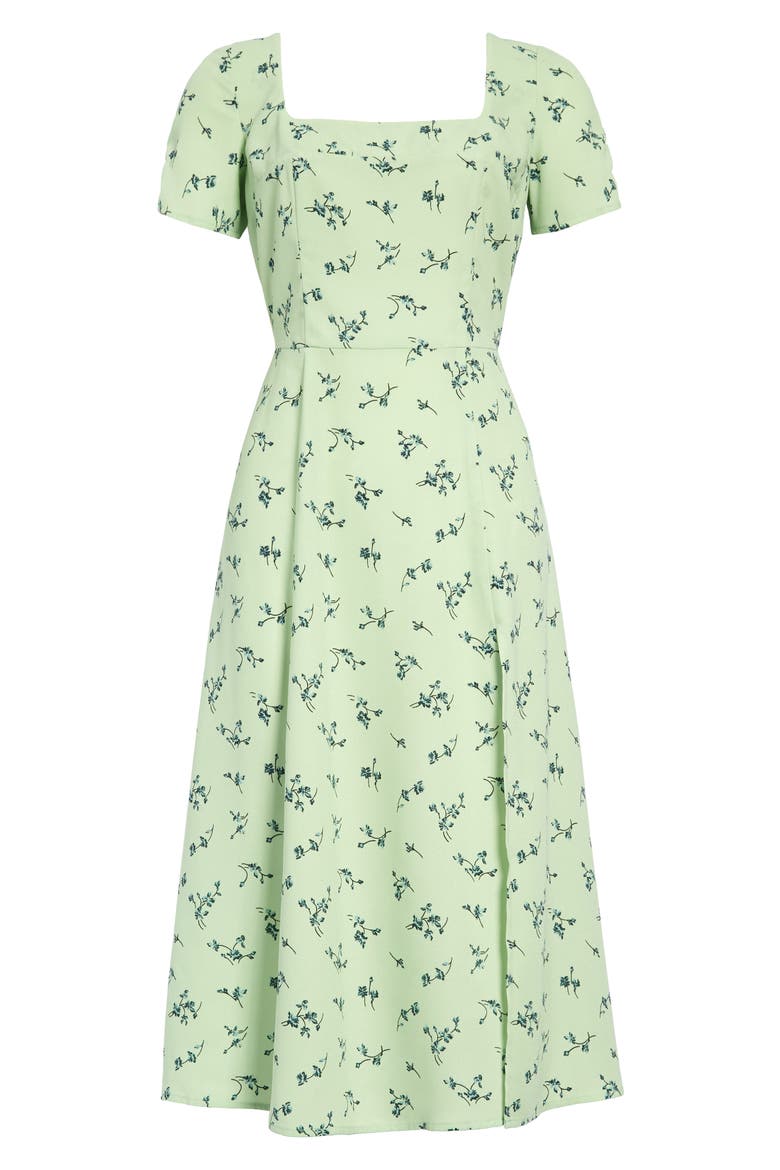 Square Neck Maxi Dress, Main, color, GREEN VERANDA NORA FLORAL