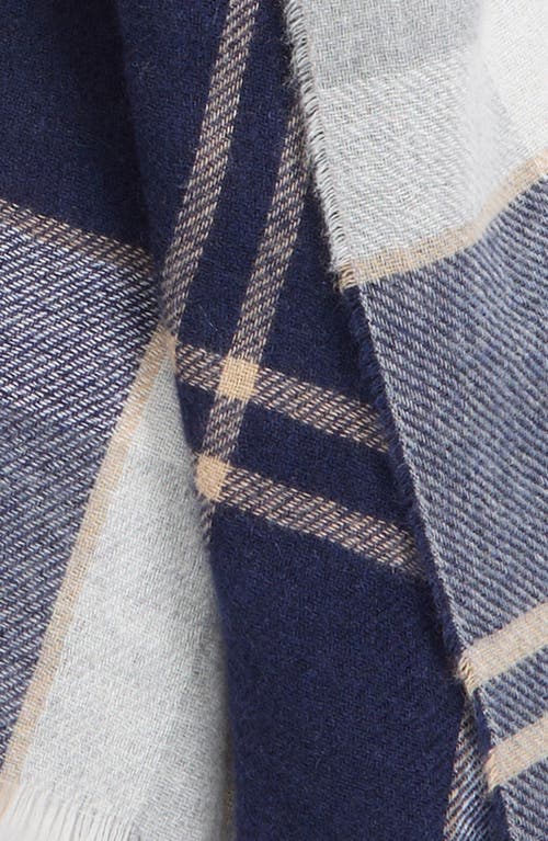 Johnstons Of Elgin Tartan Cashmere Scarf In Blue