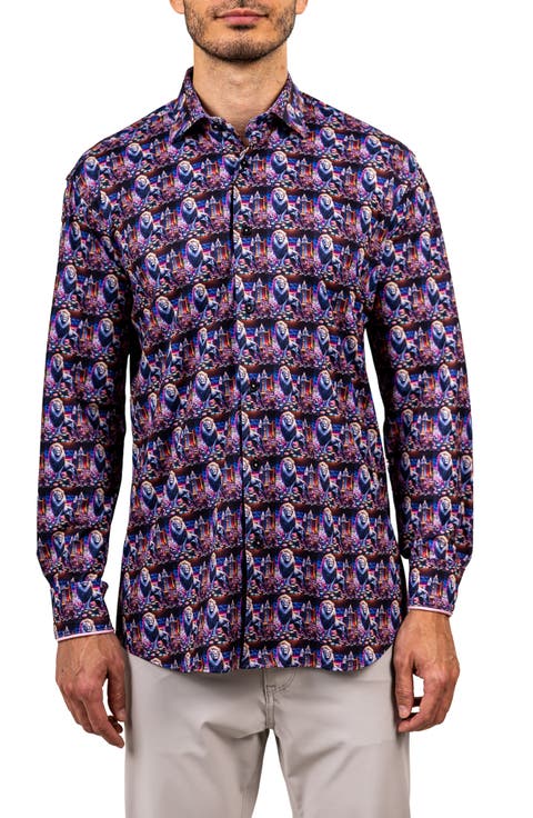 Fibonacci Stretch Ascension 3320 Contemporary Fit Button-Up Shirt