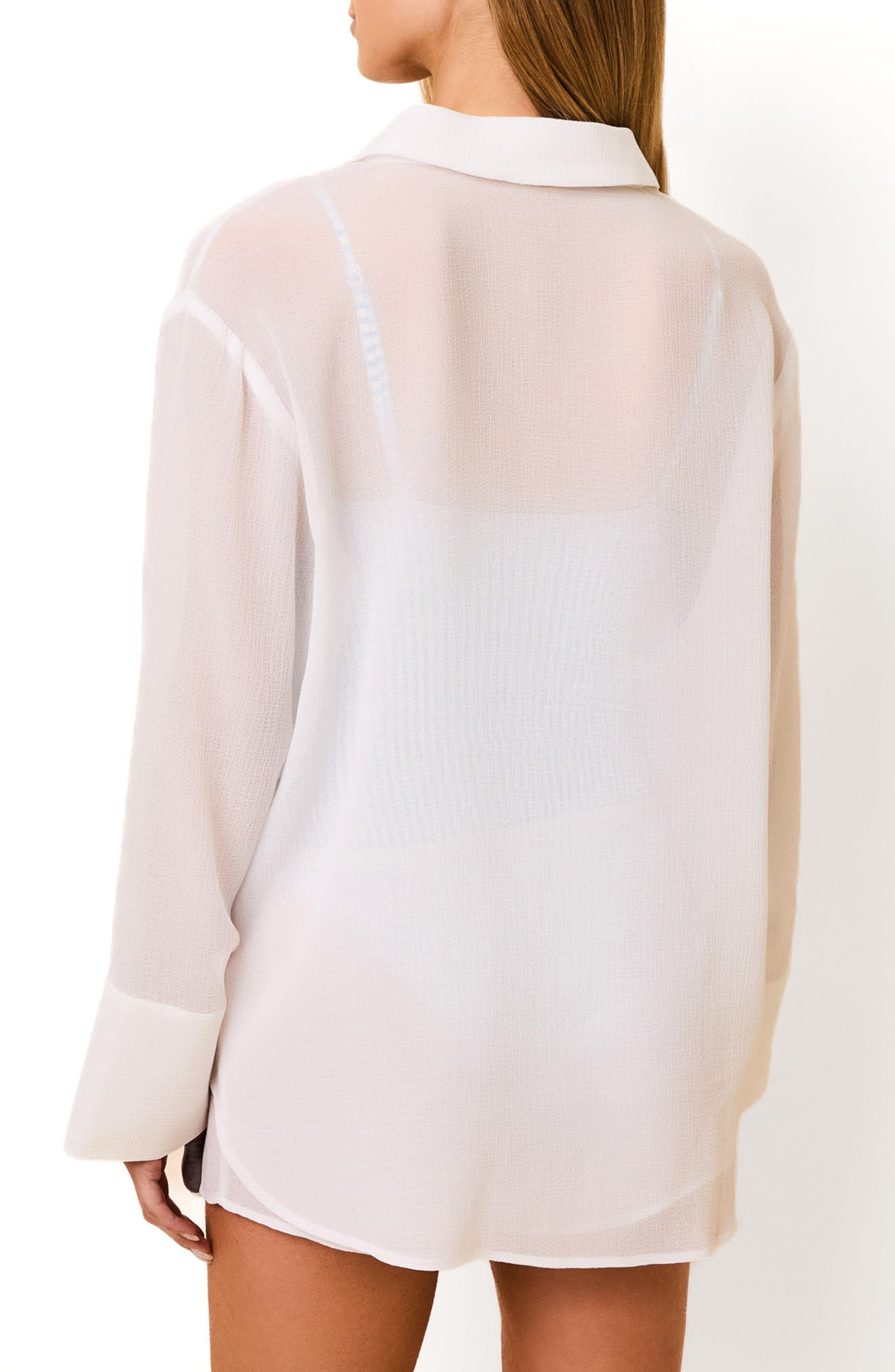 Jaclyn Long Sleeve Sheer Cover-Up Tunic - image 2