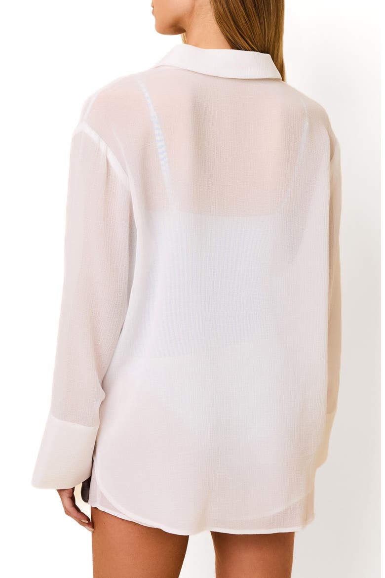 Jaclyn Long Sleeve Sheer Cover-Up Tunic, Alternate, color, OPTIC WHITE