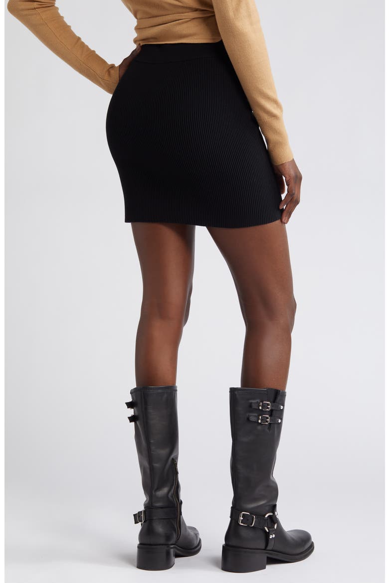 Rib Sweater Skirt, Alternate, color, BLACK
