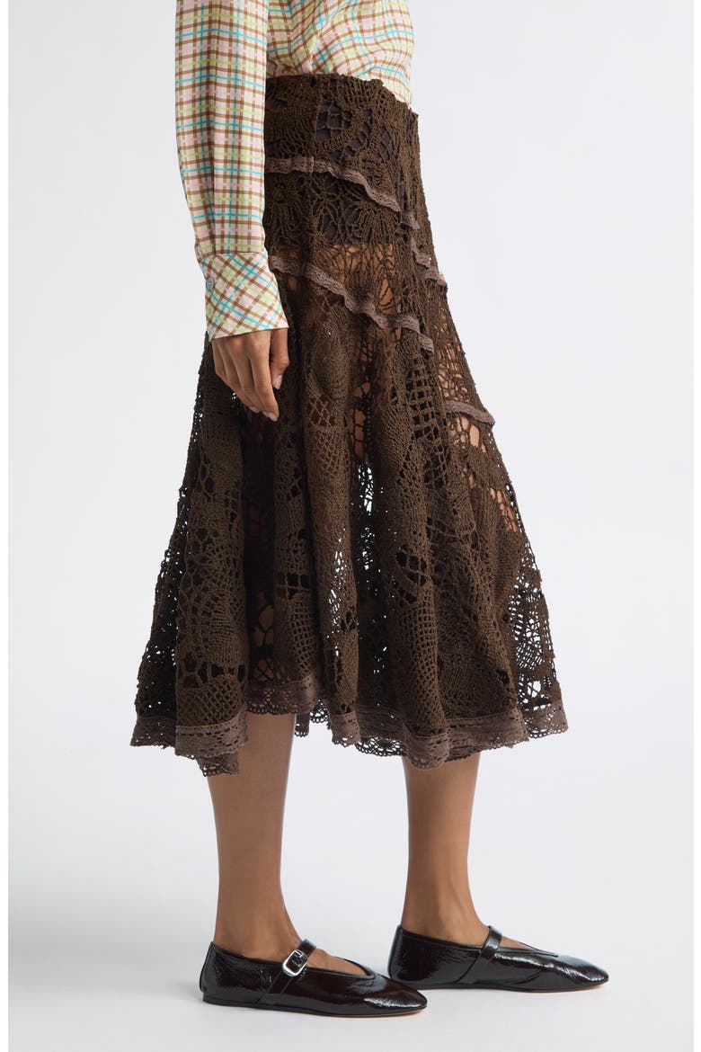 Yuka Lace Skirt, Alternate, color, BROWN