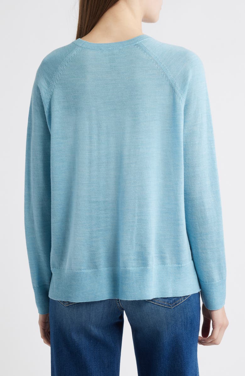 Eileen Fisher Raglan Sleeve Merino Wool Pullover, Alternate, color, Seabreeze