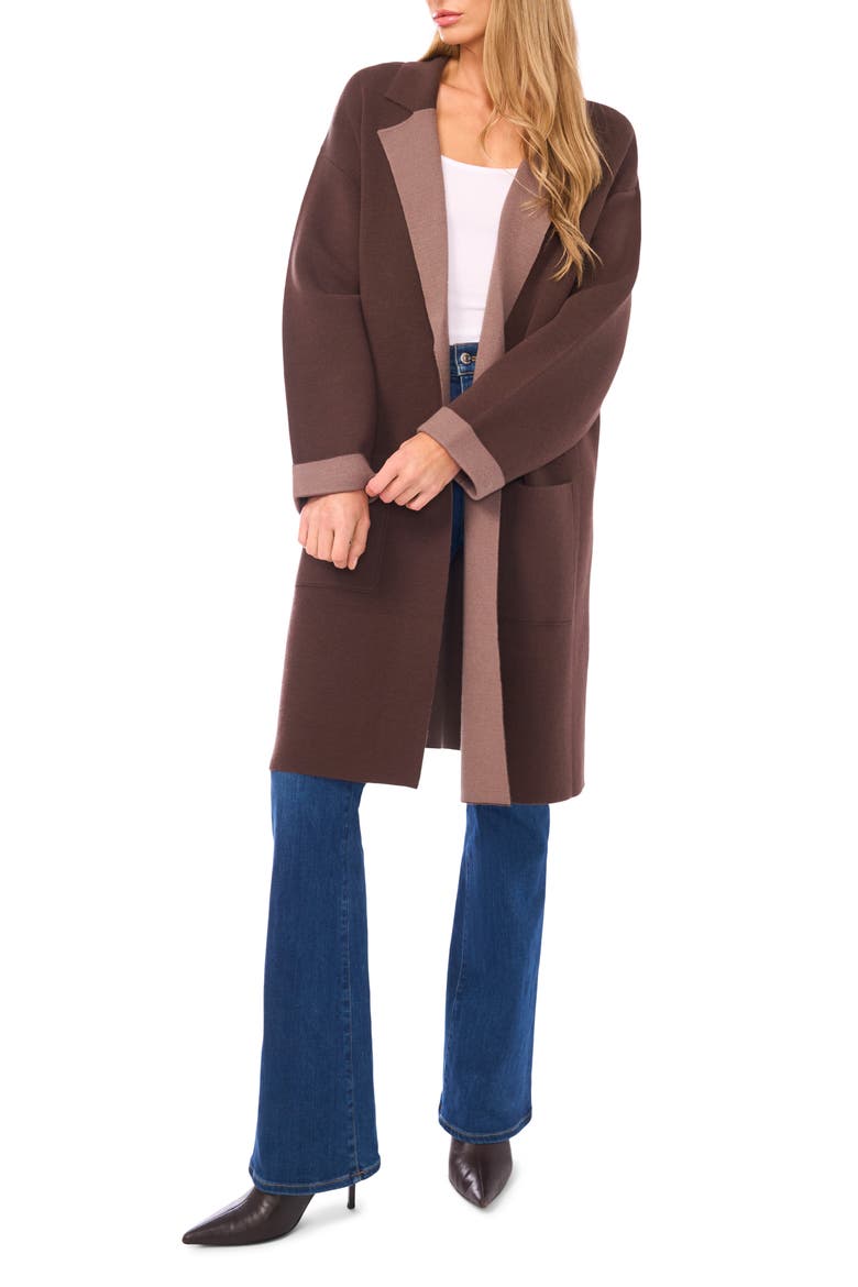 Open Front Coat, Alternate, color, DEEP COFFEE