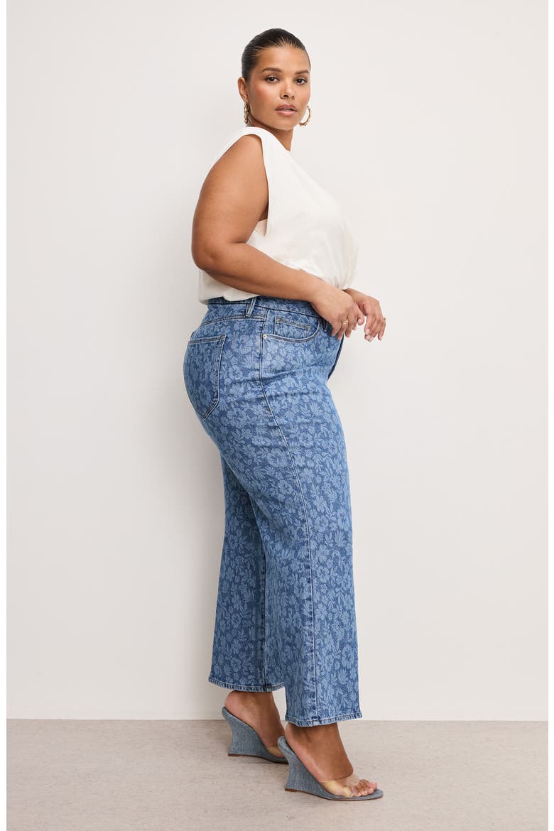 Good Waist High Waist Crop Palazzo Jeans, Alternate, color, HIBISCUS BLOOM001
