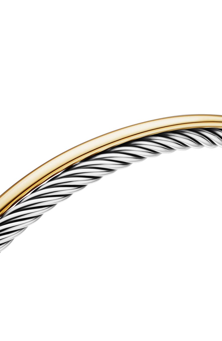David Yurman Crossover Bracelet in Sterling Silver with 18K Yellow Gold, 3mm, Alternate, color, Silver/ Gold