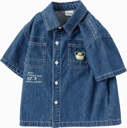 Balabala Toddler Boy Explore Style Denim Short Sleeve Shirt