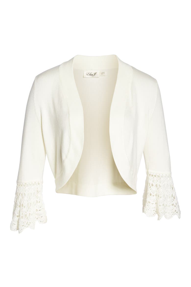 Crochet Sleeve Bolero Cardigan, Alternate, color, IVORY