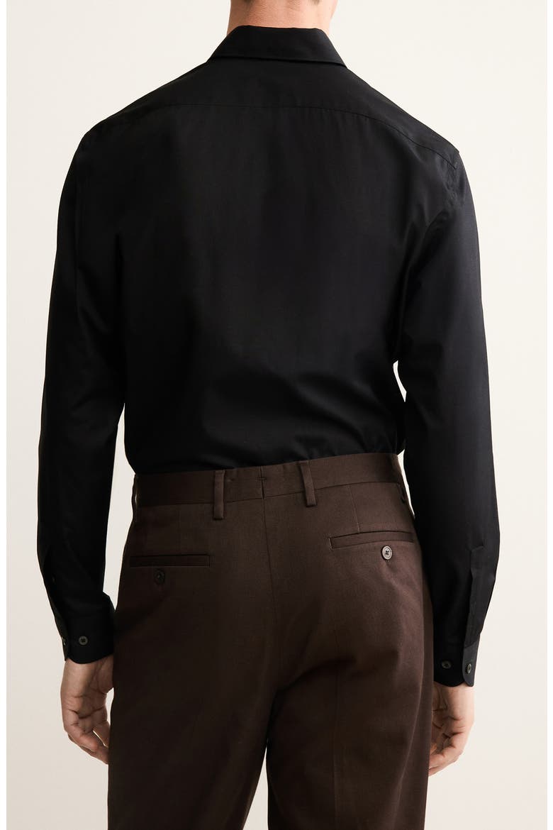 Regular Fit Cotton Button-Up Shirt, Alternate, color, BLACK