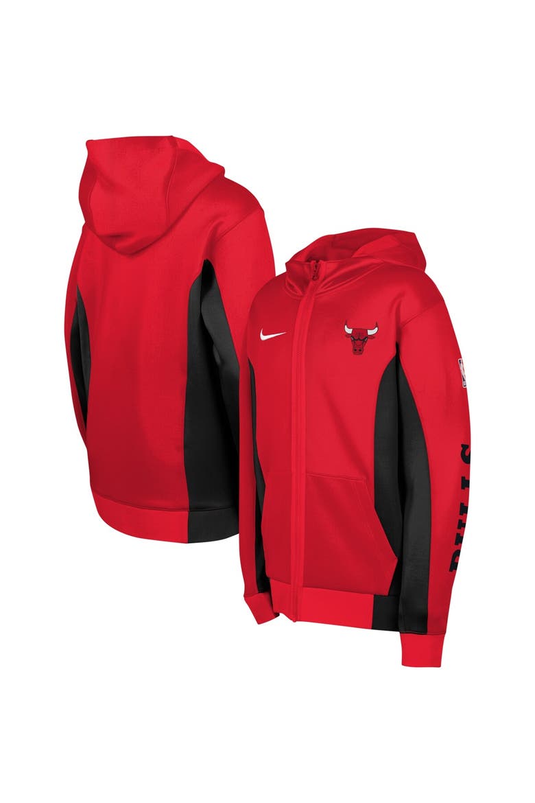 Youth Nike Red Chicago Bulls Showtime Performance Full-Zip Hoodie, Main, color, Red