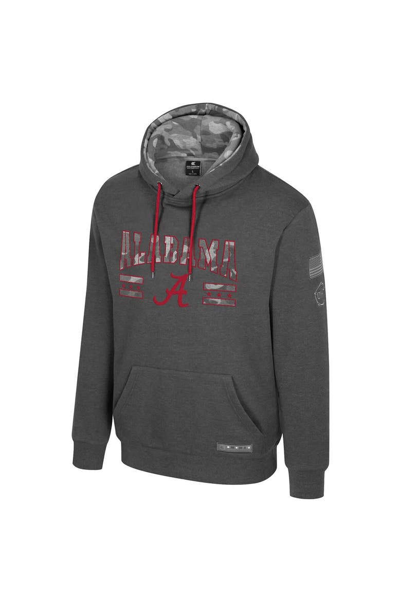 Men's Colosseum  Heather Charcoal Alabama Crimson Tide Operation Hat Trick Squad Hoodie, Alternate, color, Heather Charcoal