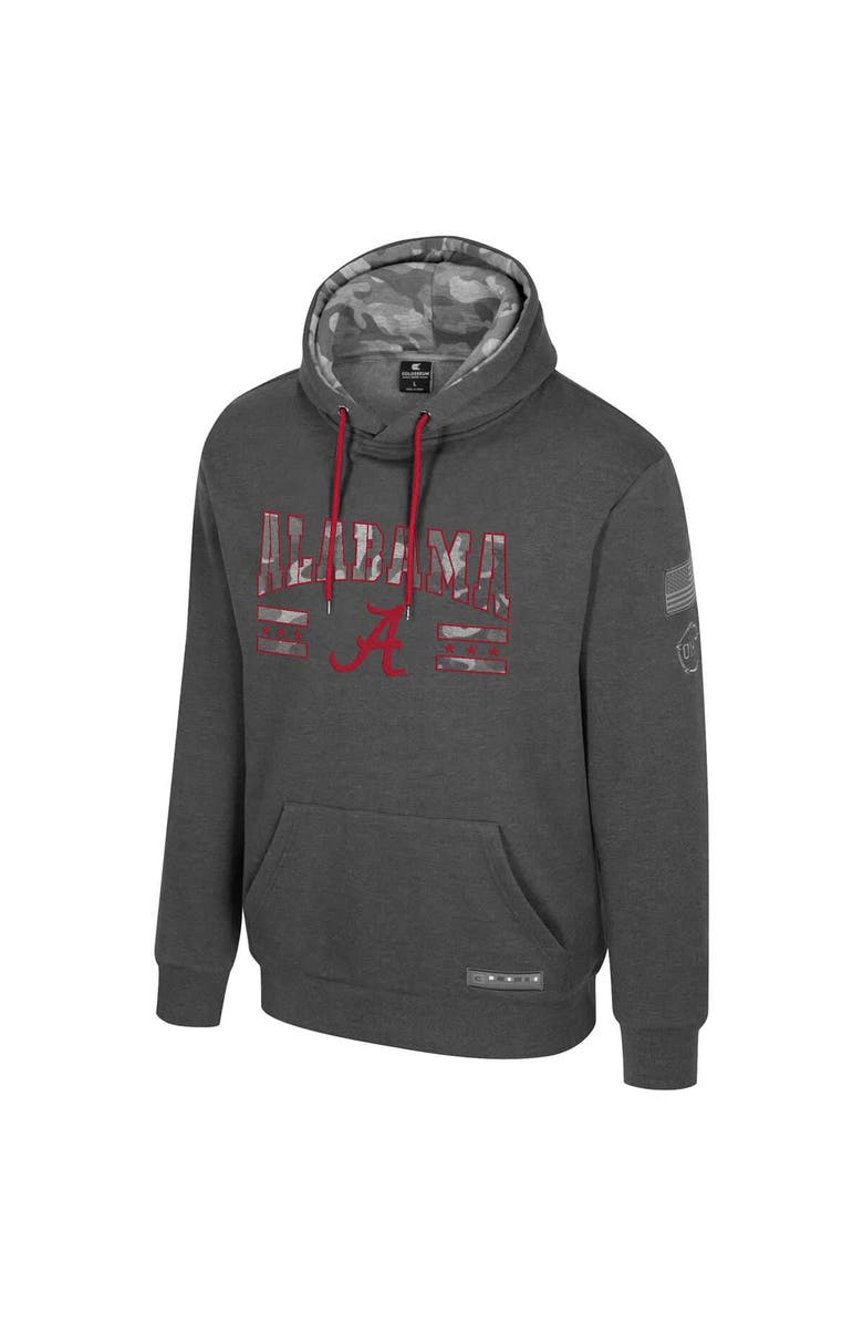 COLOSSEUM Men's Colosseum  Heather Charcoal Alabama Crimson Tide Operation Hat Trick Squad Hoodie, Alternate, color, Heather Charcoal