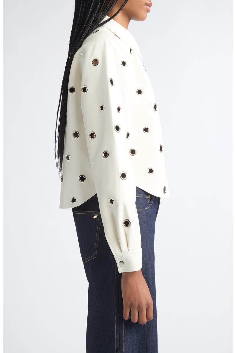 Ramone Grommet Faux Leather Jacket, Alternate, color, IVORY