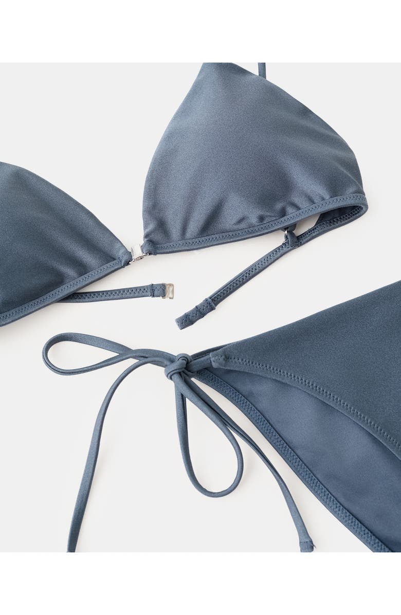MANGO Side Tie Bikini Bottoms, Alternate, color, Blue
