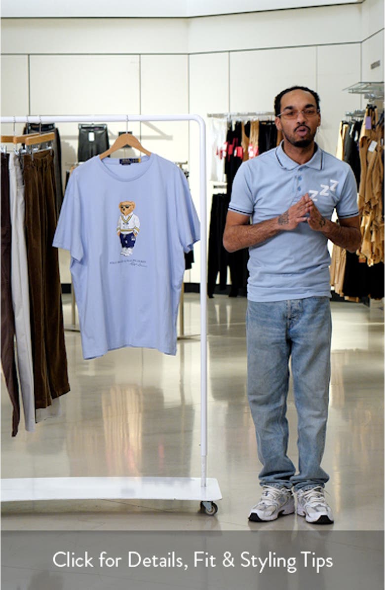 Classic Fit Polo Bear Cotton Graphic T-Shirt, sales video thumbnail