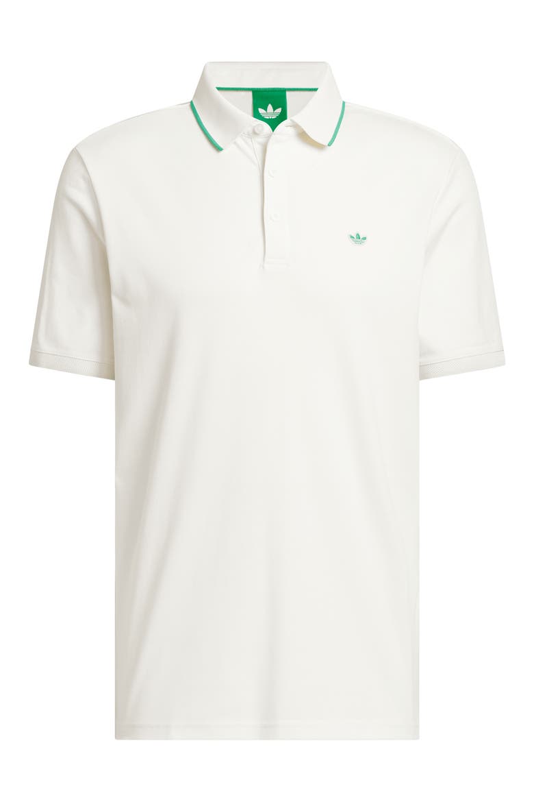 Solid Twistknit Cotton Blend Golf Polo, Alternate, color, CHALK WHITE/ COURT GREEN
