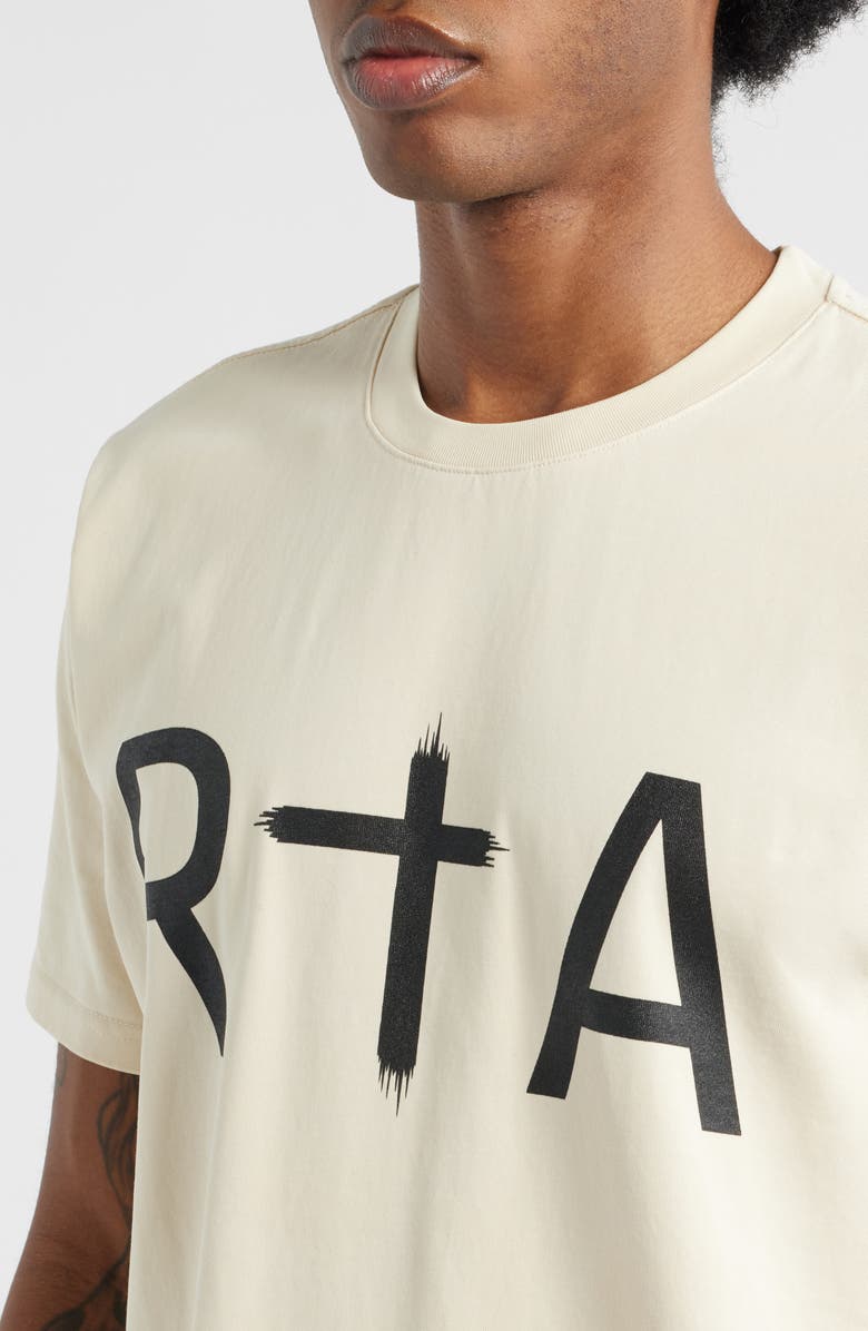 RtA Liam Logo Graphic T-Shirt, Alternate, color, Sand Black