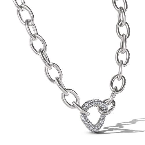 Jessica Simpson Silver-tone Oval Pavé Link Statement Necklace In Metallic