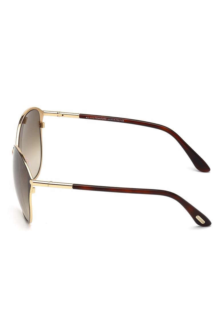 Penelope 59mm Gradient Cat Eye Sunglasses, Alternate, color, SHINY ROSE GOLD/ DARK BROWN