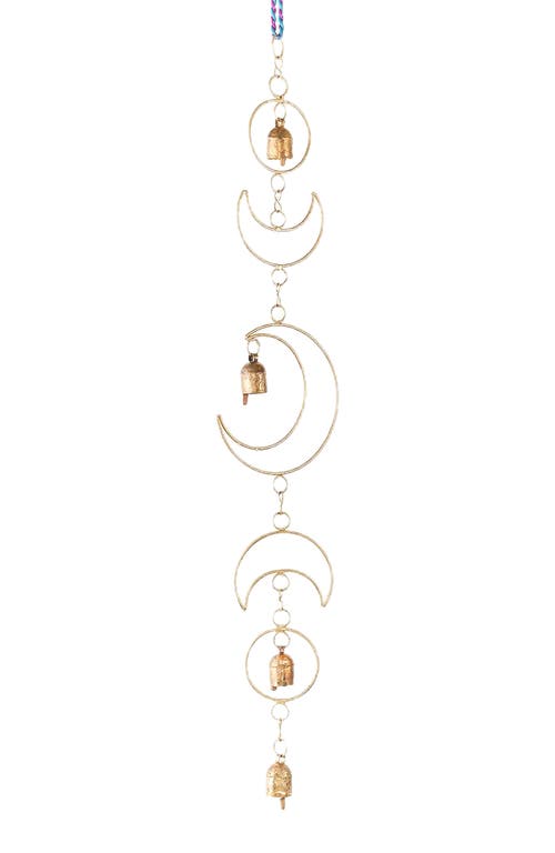 Matr Boomie Indukala Large Moon Phase Bell Wind Chime - Home Decor in Gold 