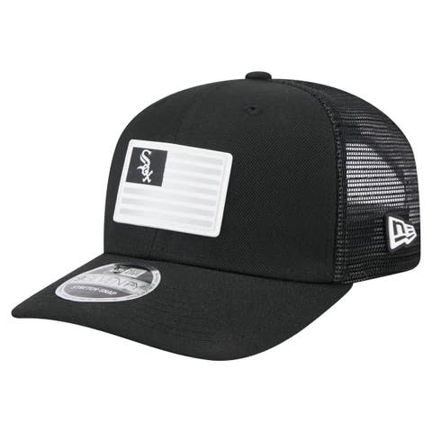 Men's New Era Black Chicago White Sox Flag 9SEVENTY COOLERA Stretch-Snap Hat
