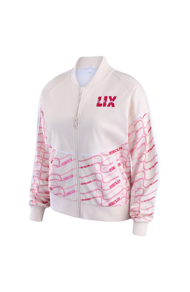 WEAR by Erin Andrews Women's WEAR by Erin Andrews Tan Super Bowl LIX Team Print Track Jacket, Alternate, color, 