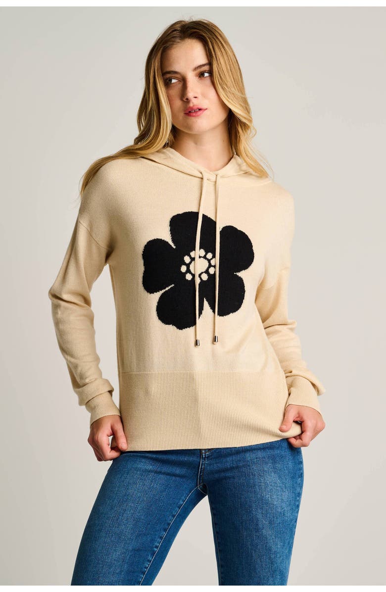 Lisa Todd Poppy Knit Hoodie, Main, color, Oat