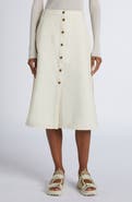 Moncler Snap Front Twill A-Line Skirt