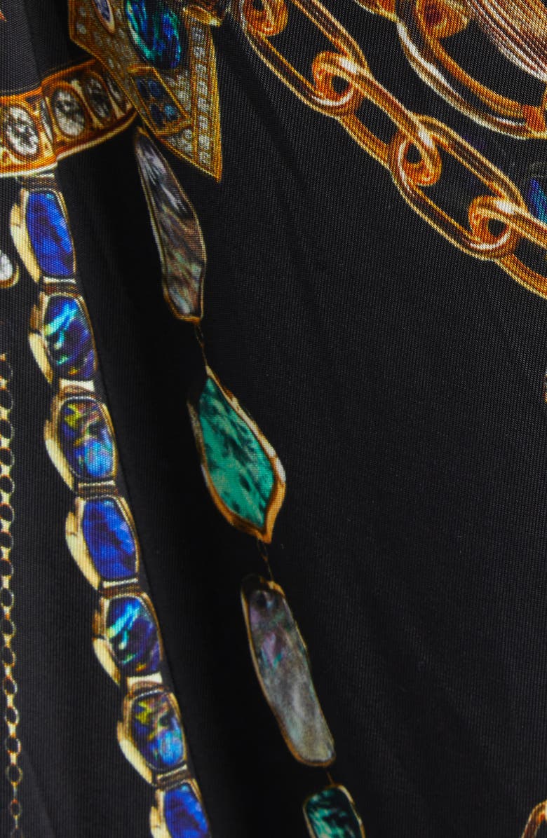 Camilla Amulets & Alchemy Print Twist Front Long Sleeve Jersey Dress, Alternate, color, Amulets And Alchemy