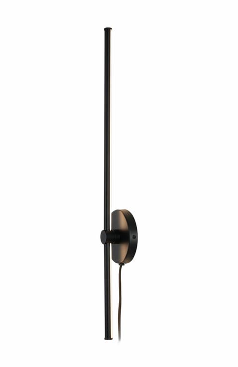 Anton 1-Light Modern Minimalist Iron Adjustable Bar Integrated LED Plug-In Sconce