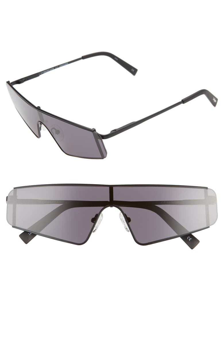 Le Specs Cyberfame 143mm Flat Top Shield Sunglasses, Main, color, 