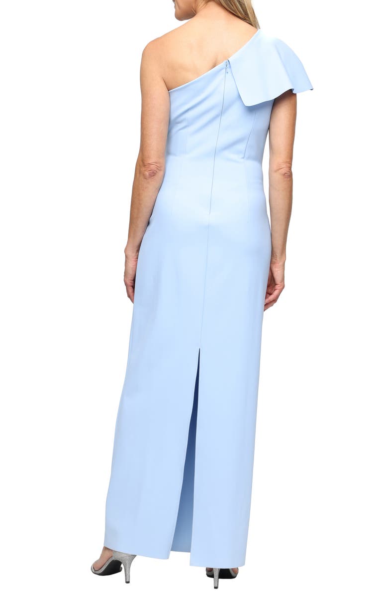 Alex Evenings Crystal Detail One-Shoulder Gown, Alternate, color, Hydrangea